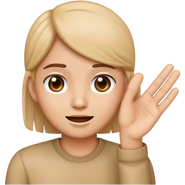 Emoji with hand up to ear listening emoji