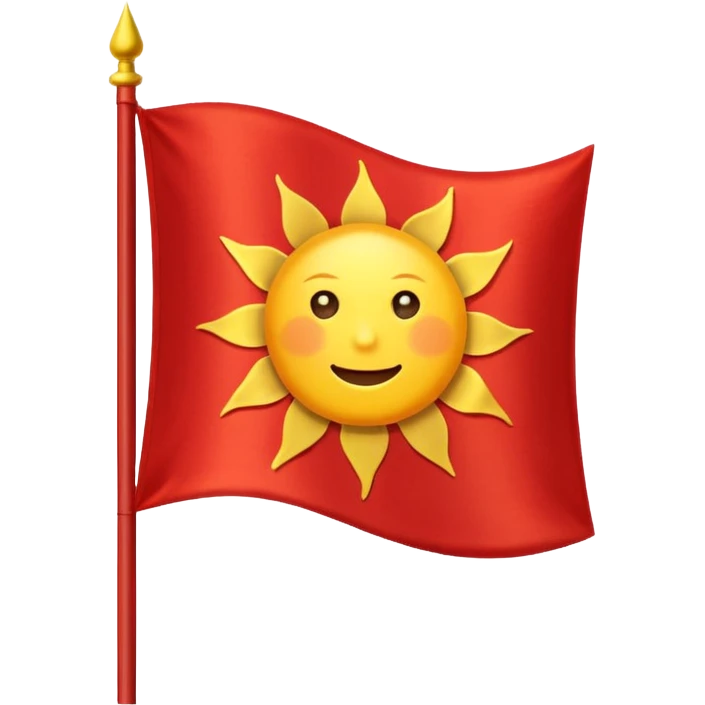 Make a flag which color is red and in centre a sun emoji