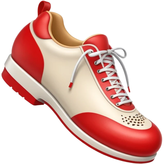 3D Apple-style emoji of a shoe with a foot inside, stepping and showing a clear shoe print below. and leg







 emoji