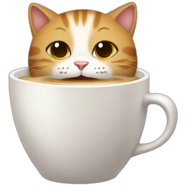 Cat drinking coffee emoji