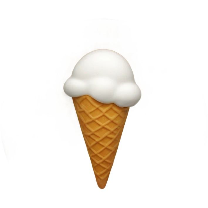 quenelle-shape ice cream on a glass plate emoji