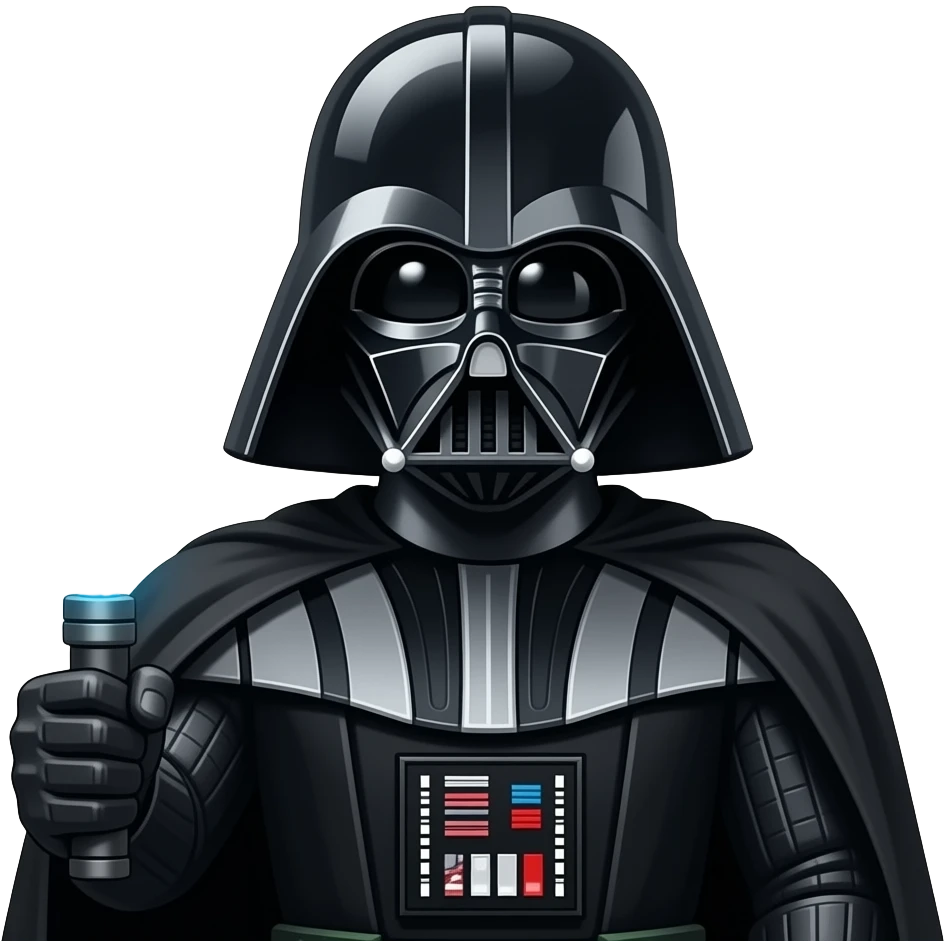 Lightsaber in a hand of darth vedar emoji