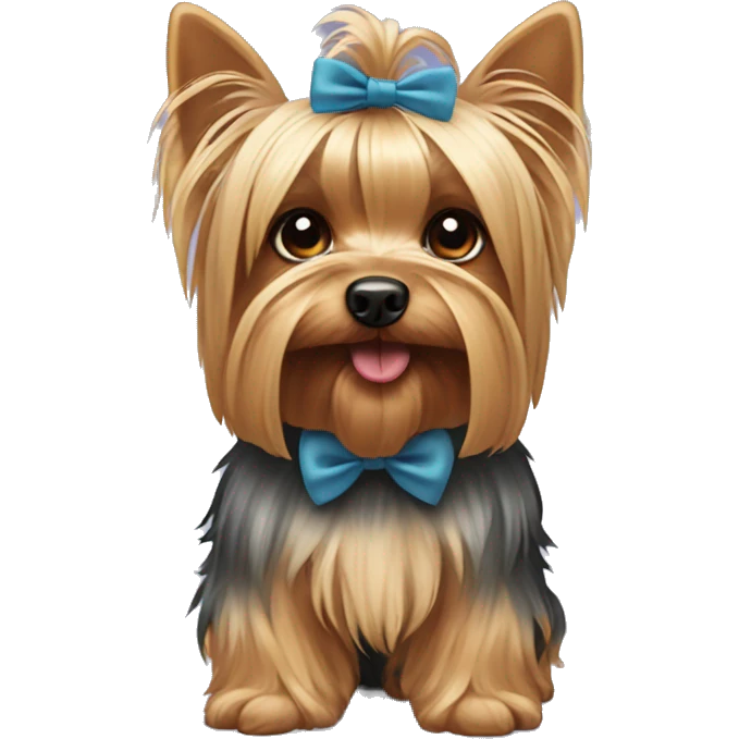 Yorkshire Terrier with a bow emoji