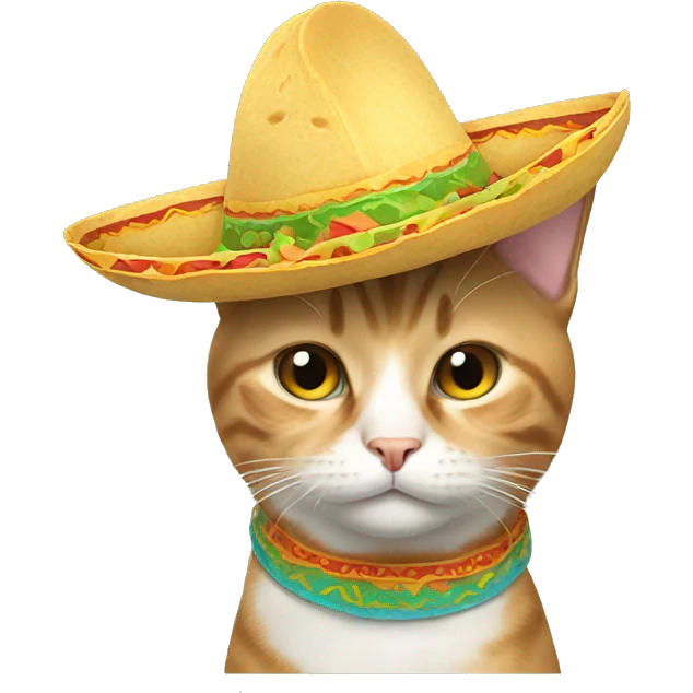 cat wearing taco hat emoji