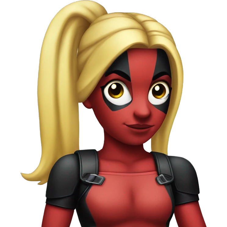 lady deadpool with a high yellow pony tail emoji