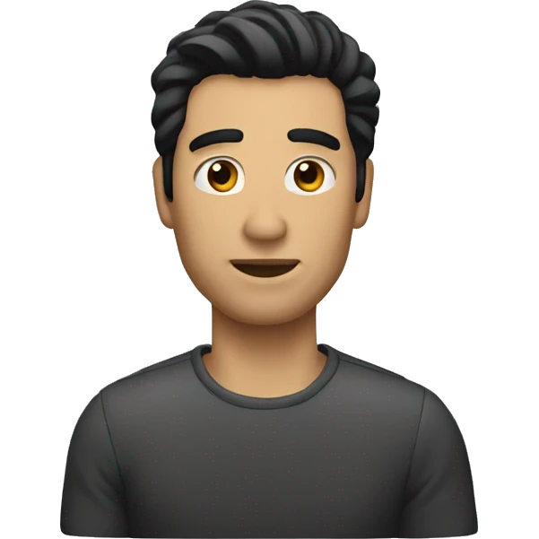 Man black hair driving emoji