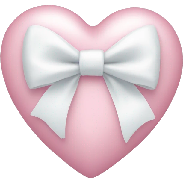 Pastel pink heart with white bow emoji