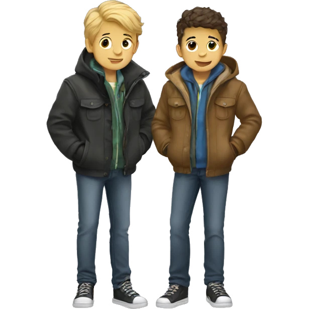 two boys in jackets emoji