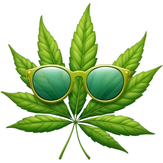 Hoja de marihuana con lentes de sol  emoji