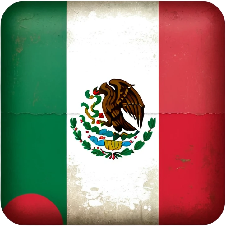 Make the Mexican flag but old looking and aesthetic emoji