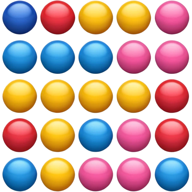 create a color balls blue, red, pink, yellow emoji