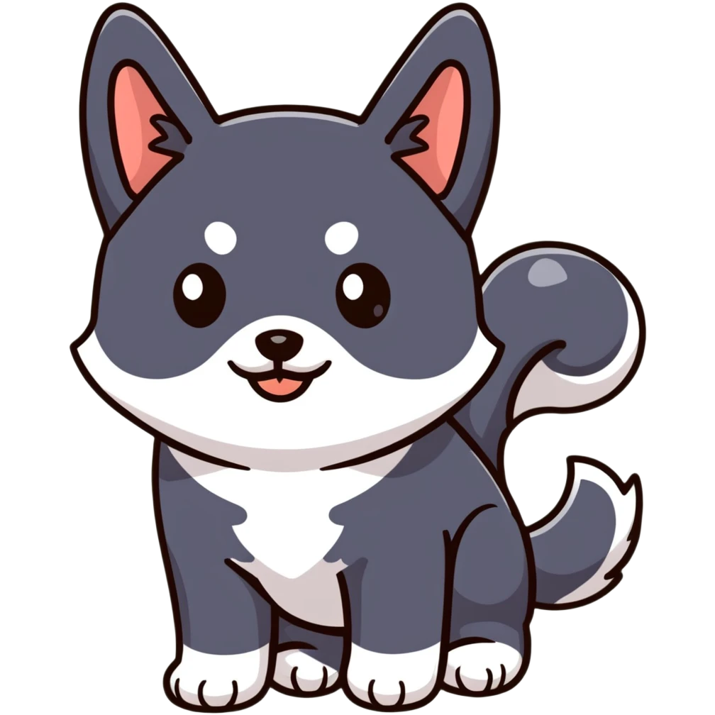 adorable black Shiba Inu puppy with big eyes emoji