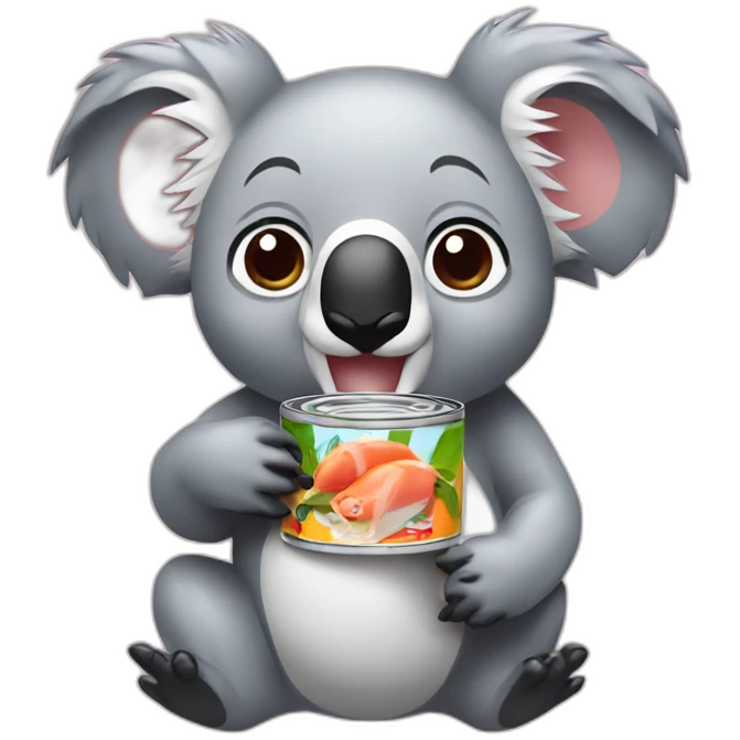 koala eating canned tuna emoji