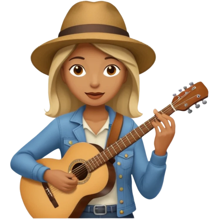 Street Music Performer woman with hat emoji
