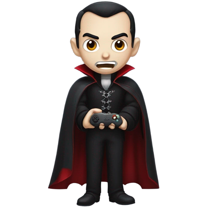 Romanian vampire playing video games emoji