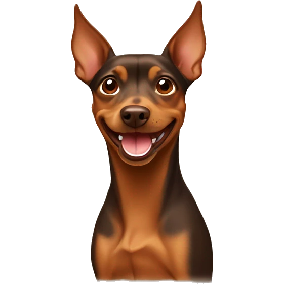 Brown Pinscher smiling emoji
