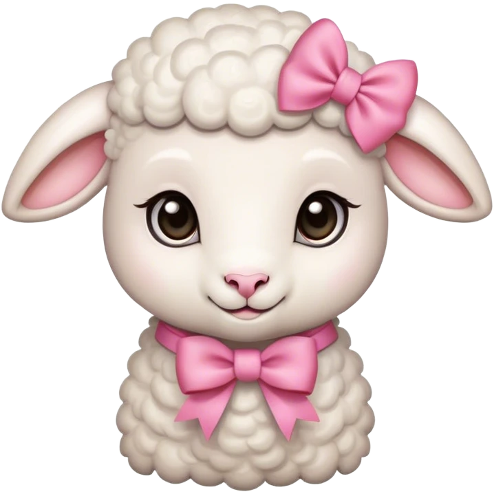 cute lamb with bow emoji
