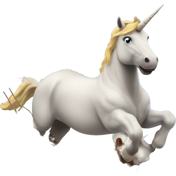 Titanic falling through hoop of fire while riding a unicorn emoji