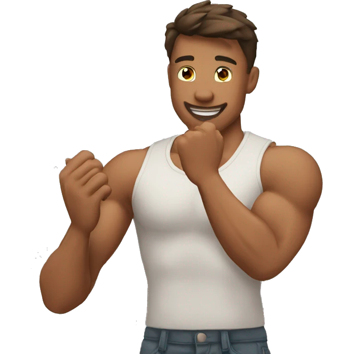 muscular guy clapping emoji
