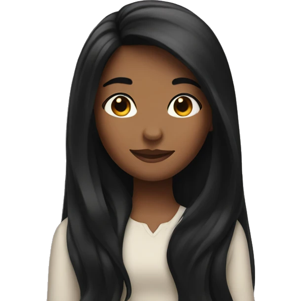 Girl with long black hair emoji