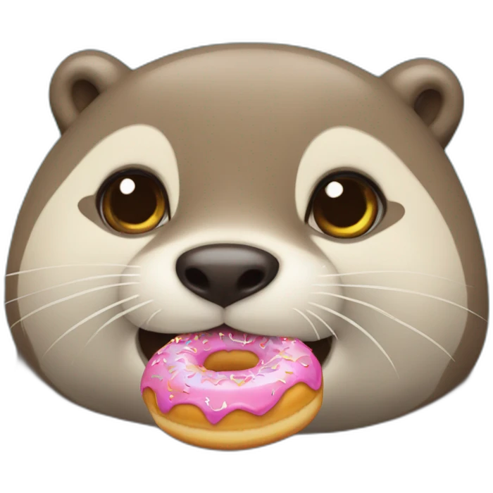 Une loutre qui mange un donut  emoji