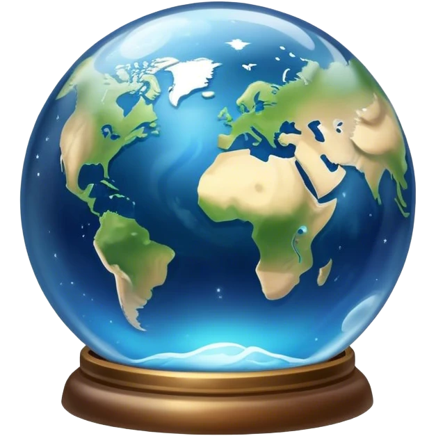 Planet Earth inside a magic ball emoji