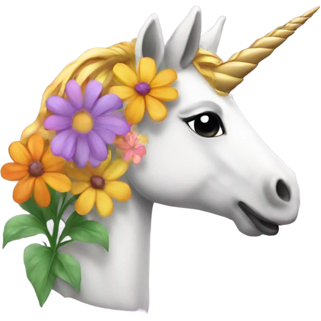 Flowers on a unicorn  emoji