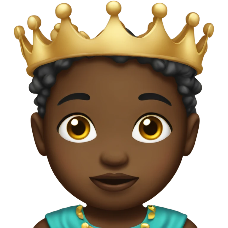 Black baby with crown emoji