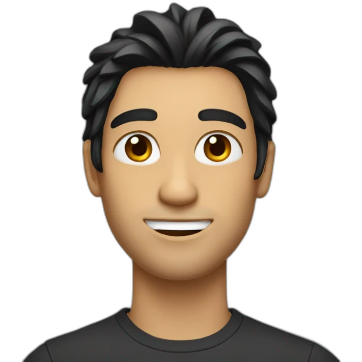 A guy with long black hair emoji