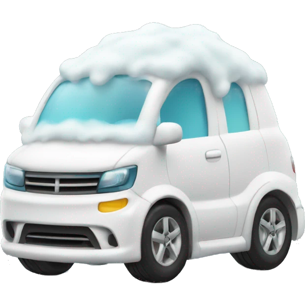 car covered in foam emoji