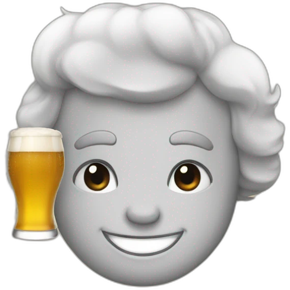 Chat avec une bière emoji