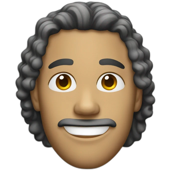white gay man with black slighy curly hair emoji