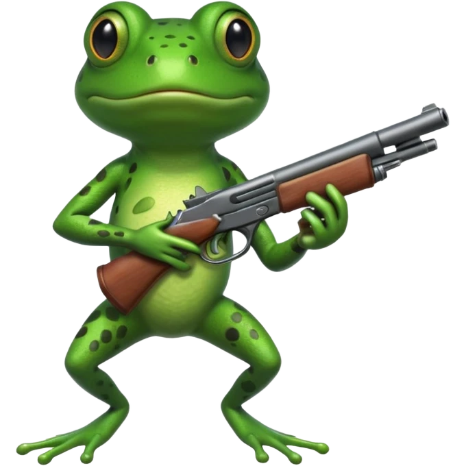 Frog with a gun emoji