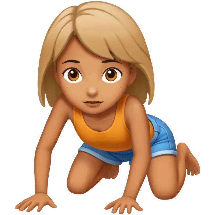 Girl crawling on the ground emoji