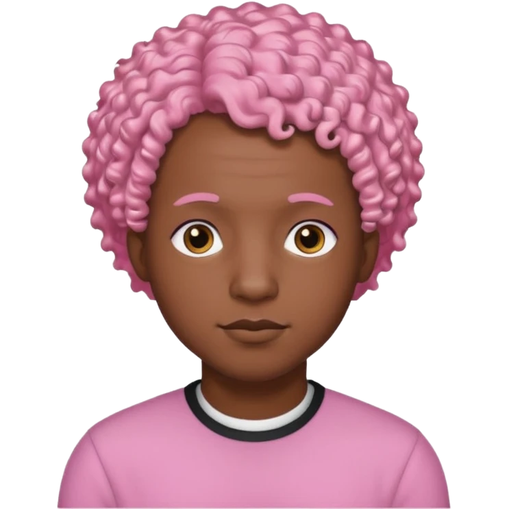 black man w,th pink short curly hair emoji