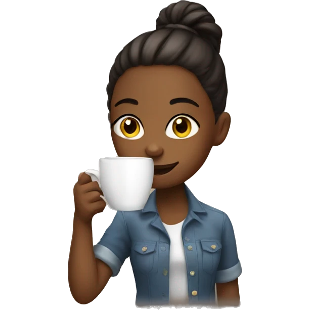 girl drinking coffee  emoji