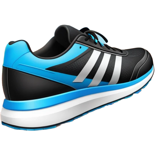 Running shoes placed on a professional track, ready for a sprint. The vibrant background features a stadium with cheering fans, a bright blue sky, and a digital timer displaying race time. Motion lines emphasize speed and energy. Transparent background highlights the athletic spirit. emoji