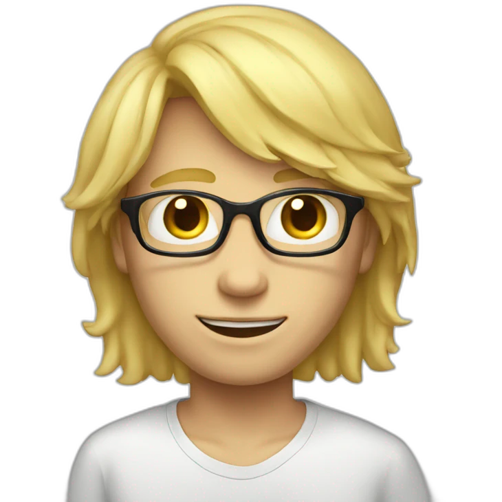 a long boy whith glaseses and he is blond emoji
