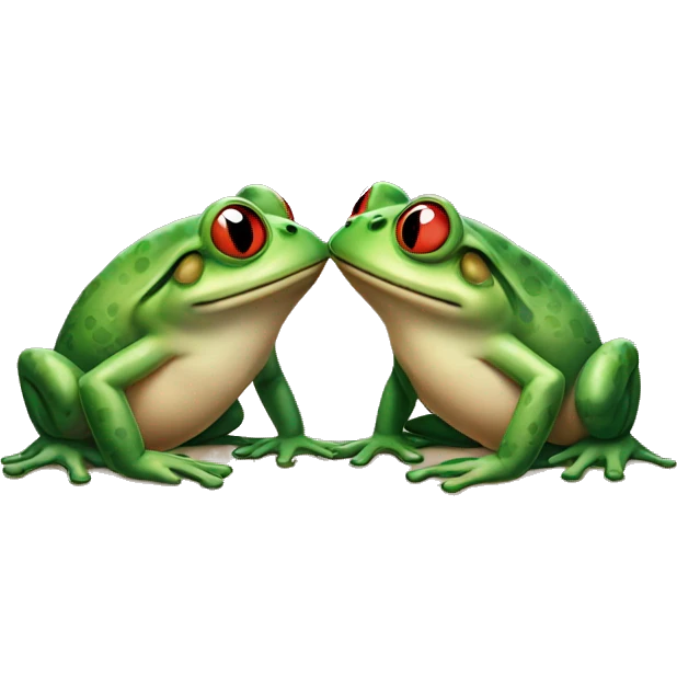Two frogs kissing emoji