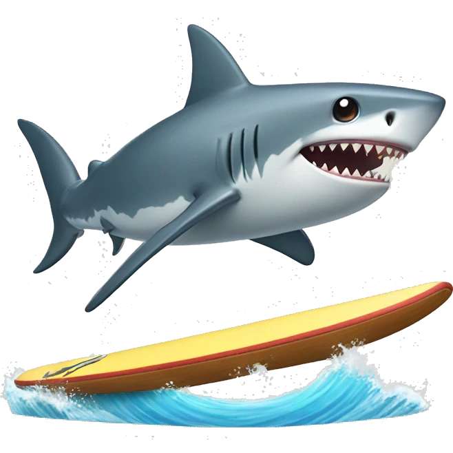 shark riding surf board emoji