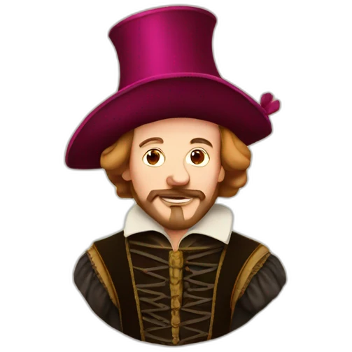 shakespeare with a birthday hat emoji