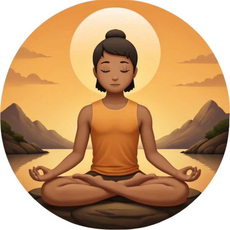 silhouette meditating inside a circle emoji
