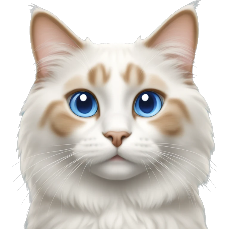 Orange and white ragdoll cat with blue eyes short haired emoji