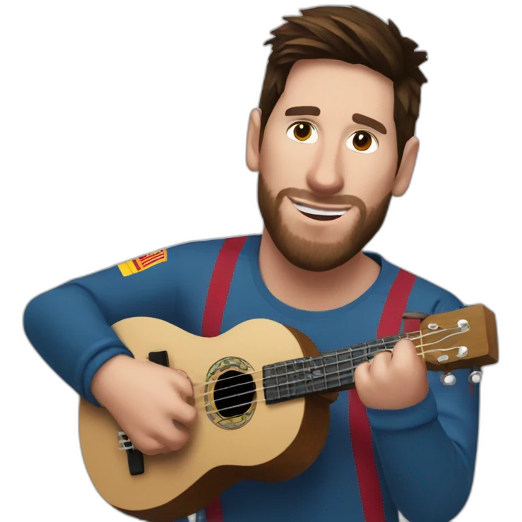 Messi play Ukulele emoji