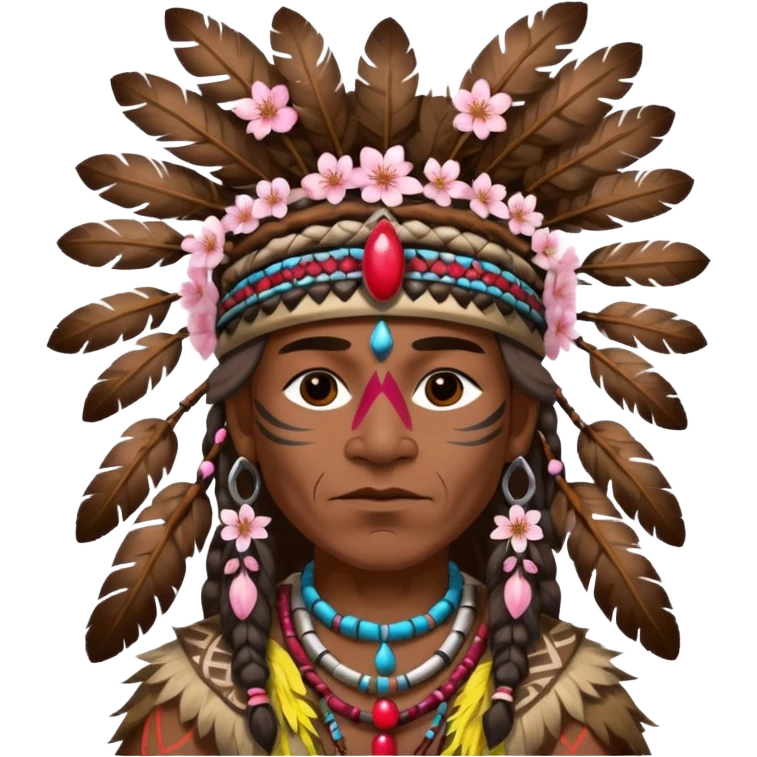 tribal shaman with cherry blossom emoji