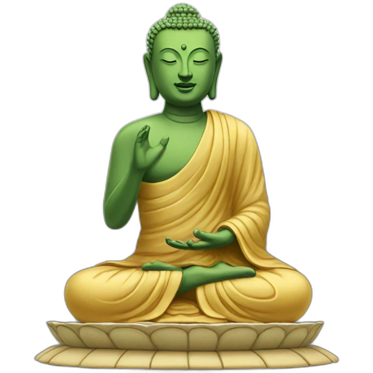 buddha statue doing TED speach emoji