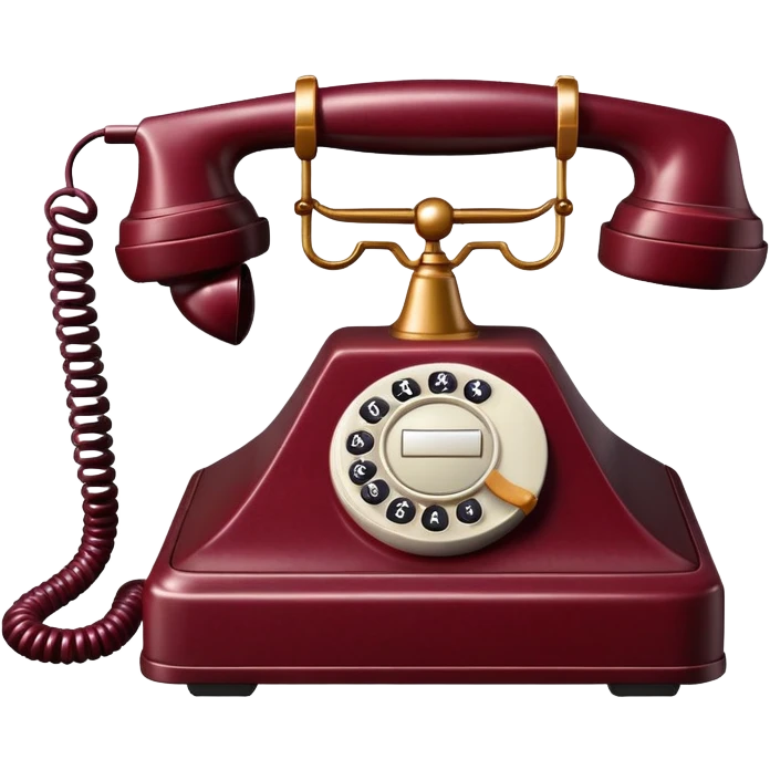 Maroon vintage corded telephone   emoji