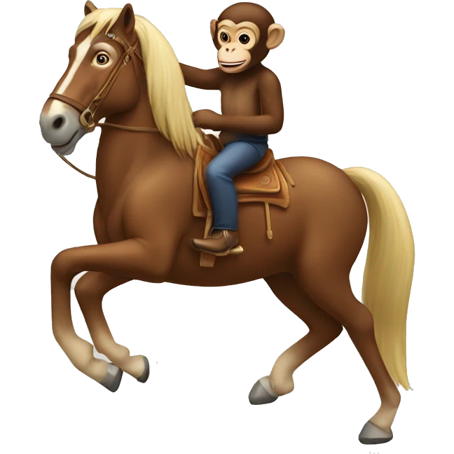 Monkey riding on a horse  emoji