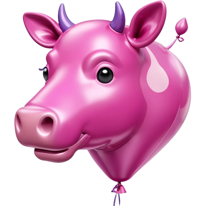   jeff koons style vinyl balloon pink cow sculpture  emoji