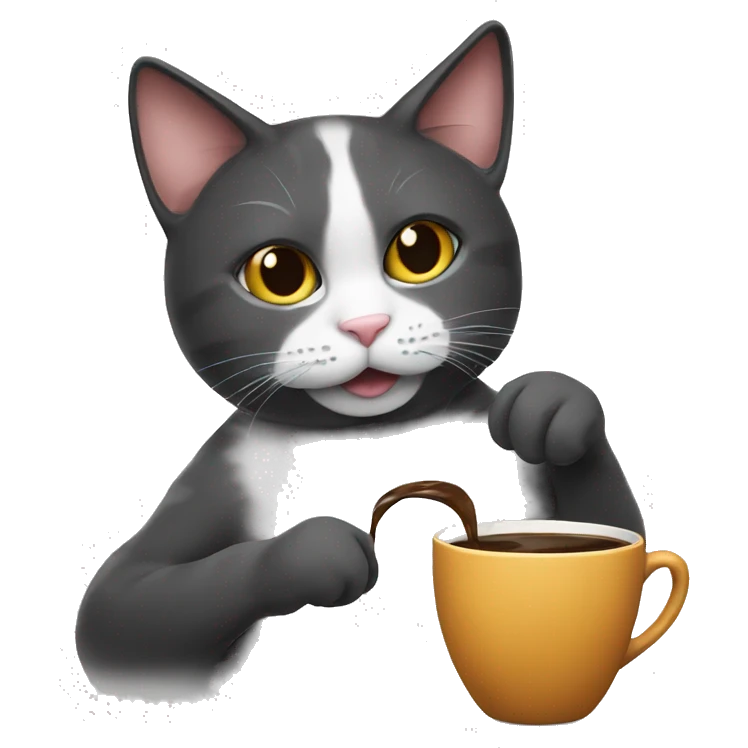 A cat drinking coffee  emoji
